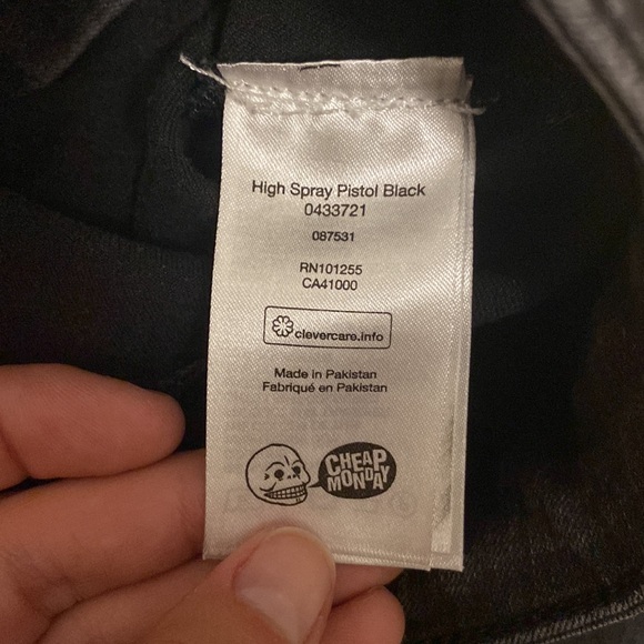 CHEAP MONDAY SUPER high rise stretchy jeans size 26-27 - Picture 6 of 6